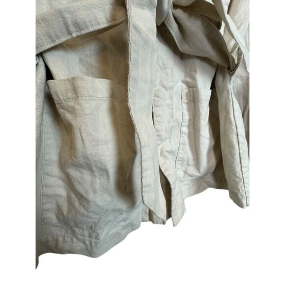 ST JOHN'S BAY “Shacket”w/belt Small Linen Blend In Sand Color 90’s Classic - Picture 3 of 7